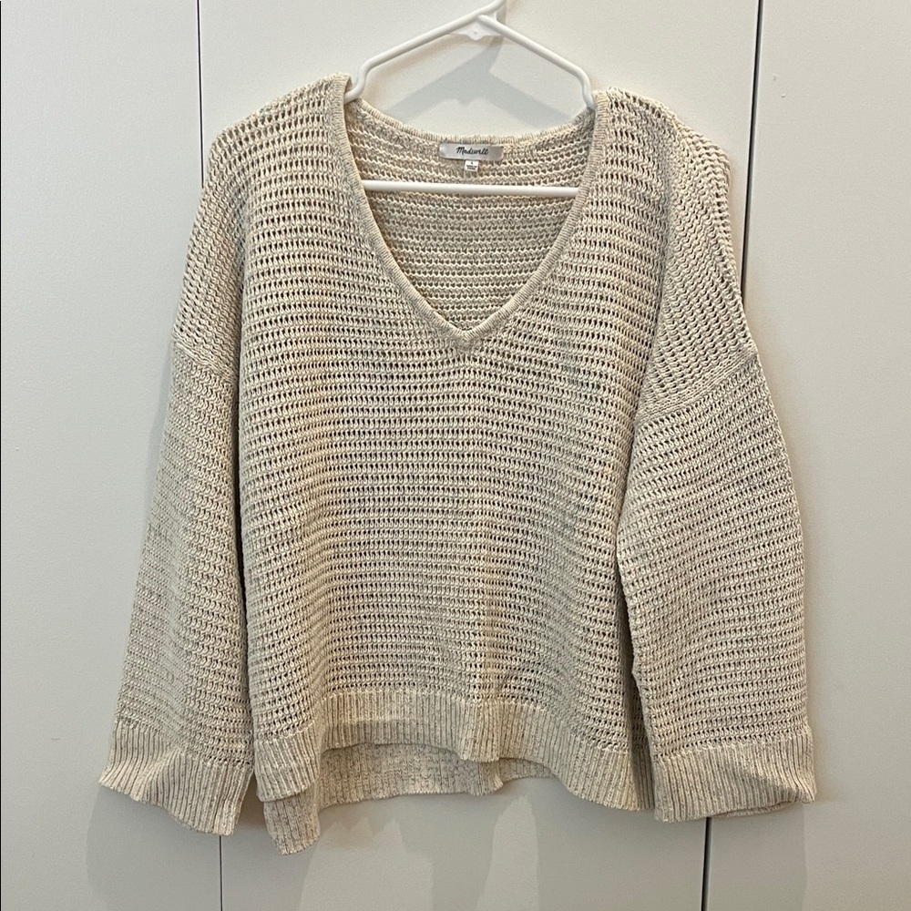 Madewell Women's V-Neck Cream Sweater